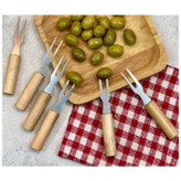 چنگال خرما و زیتون خوری دسته چوبی همنت HAMENT بسته 6 عددی