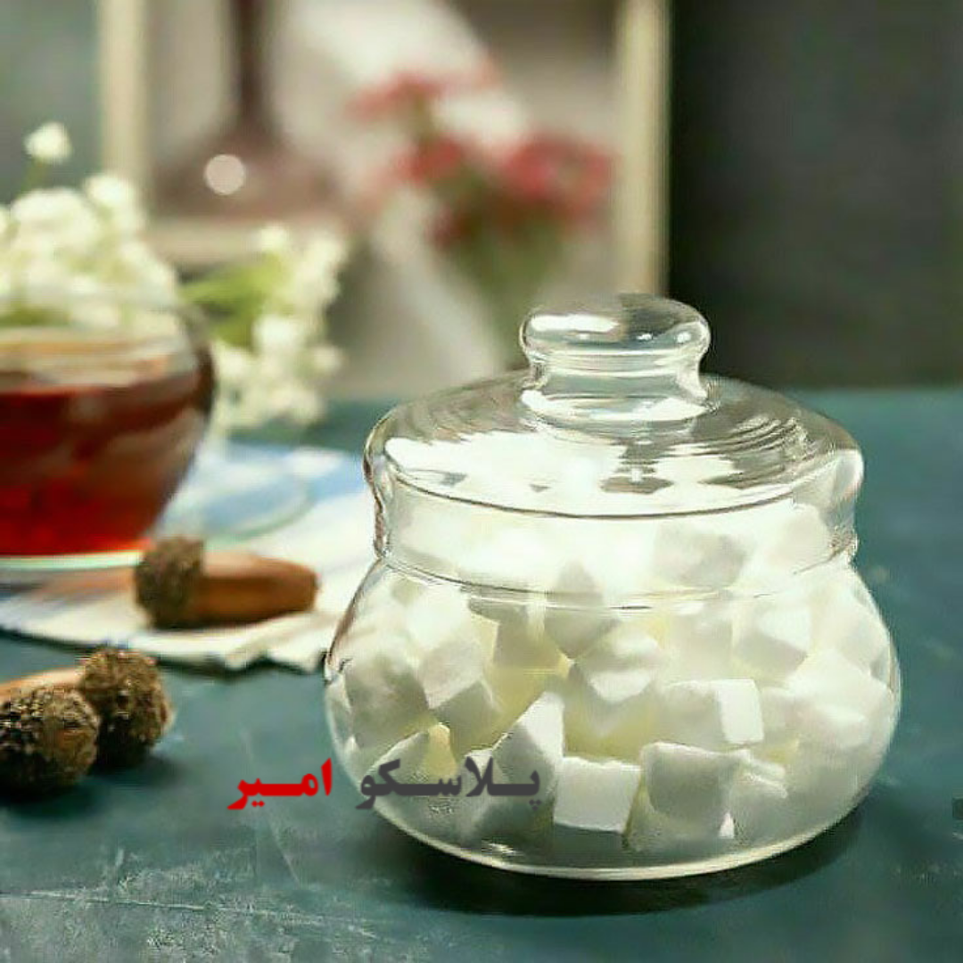 قندان شکلات خوری شیشه ای کلاسیک بزرگ