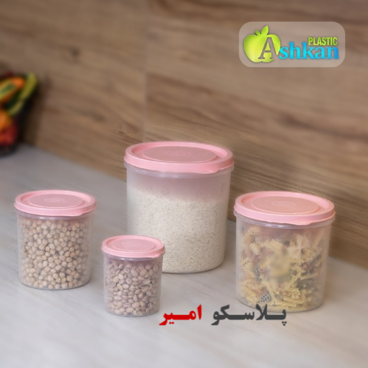 سرویس جا حبوباتی گرد اپل تاپ 4 عددی اشکان پلاستیک