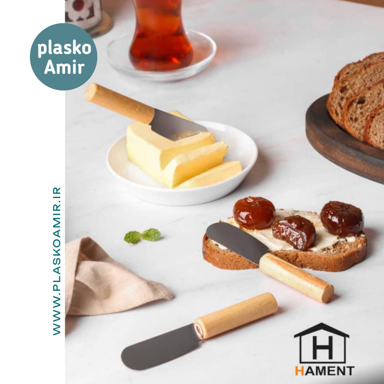 کارد کره و پنیر دسته چوبی 6 عددی HAMENT