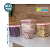 سرویس جا حبوباتی مربع اپل تاپ 4 عددی اشکان پلاستیک