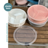 ظرف سه خانه  درب دار گرد  پلی نیک