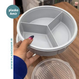 ظرف سه خانه  درب دار گرد  پلی نیک