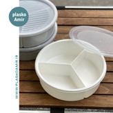 ظرف سه خانه  درب دار گرد  پلی نیک