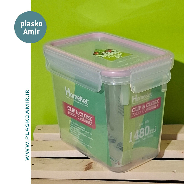 ظرف فریزری مستطیل 1480 میلی لیتری بلند هوم کت