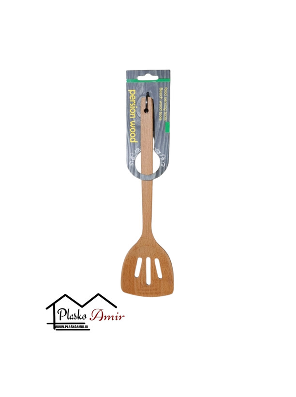 کفگیر چوبی پارویی شیاردار