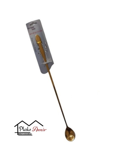 قاشق استیل همزن پارچ بلند طلایی