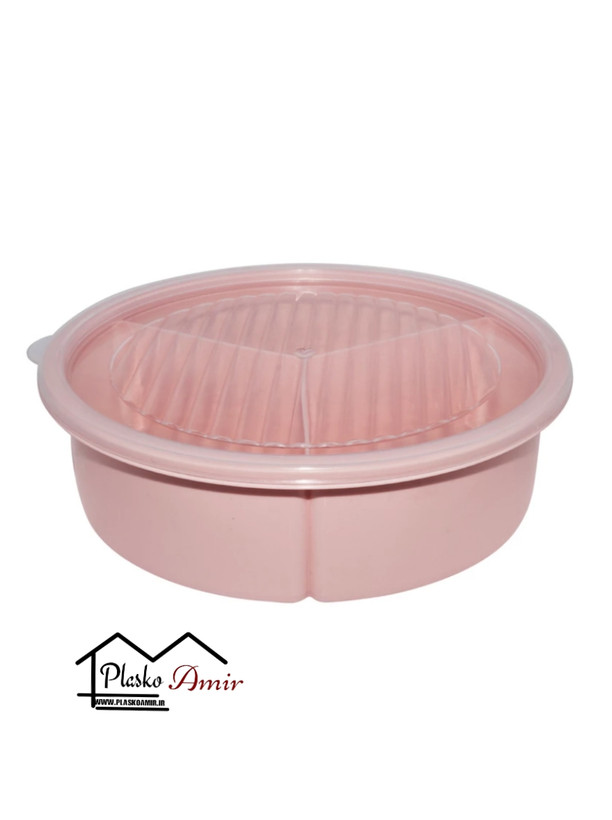 ظرف سه خانه  درب دار گرد  پلی نیک