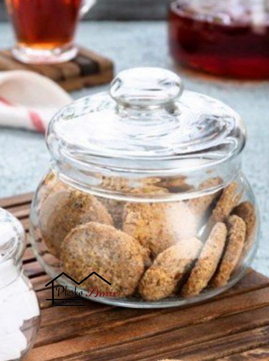 قندان شکلات خوری شیشه ای کلاسیک بزرگ