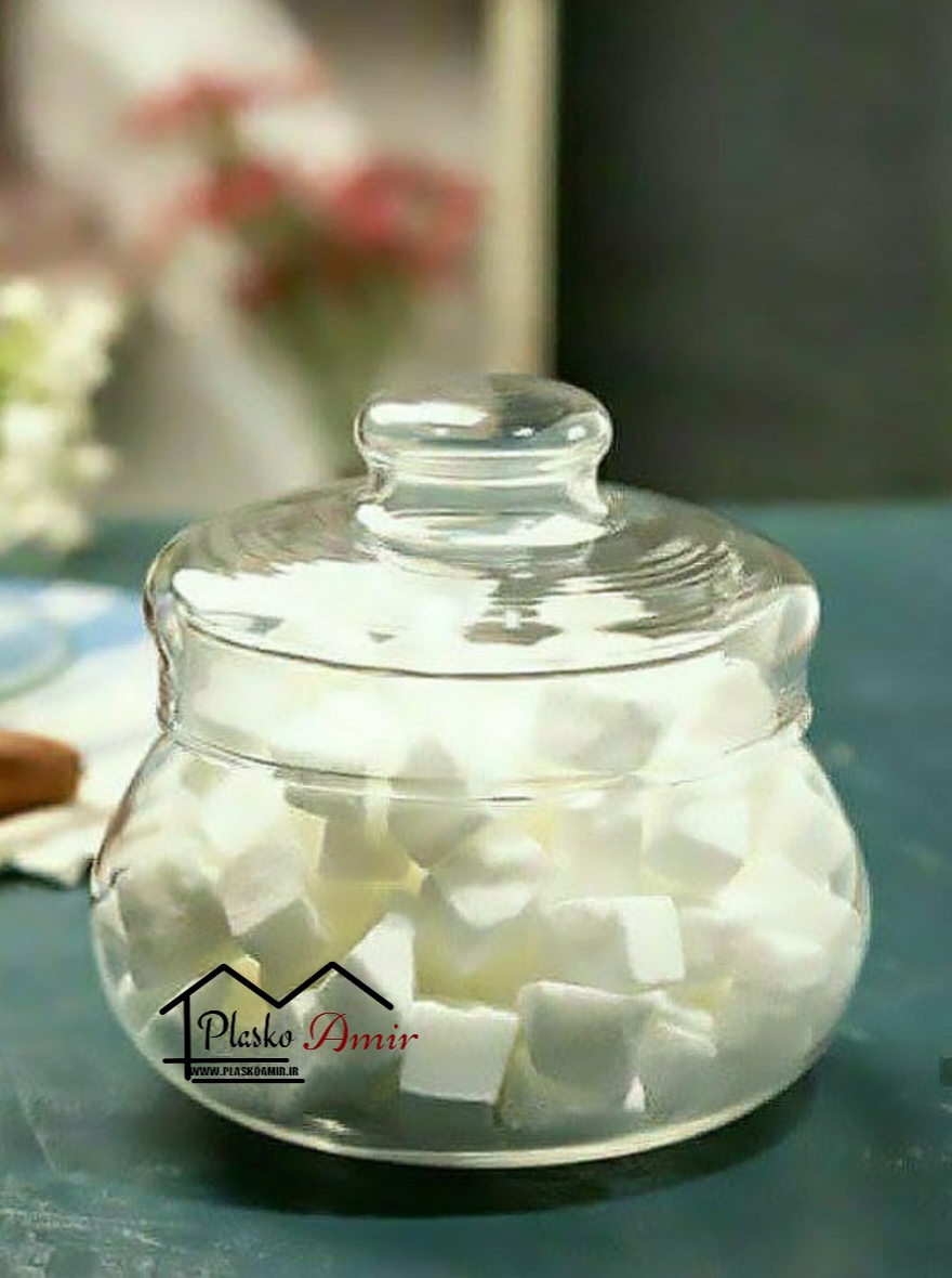 قندان شکلات خوری شیشه ای کلاسیک بزرگ