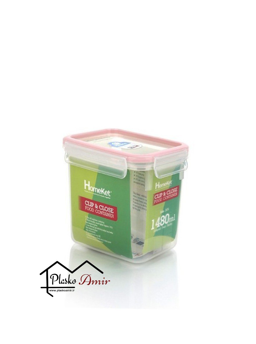 ظرف فریزری مستطیل 1480 میلی لیتری بلند هوم کت
