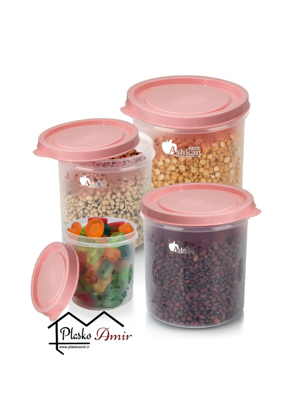 سرویس جا حبوباتی گرد اپل تاپ 4 عددی اشکان پلاستیک