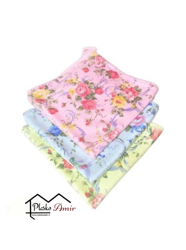 دستمال آشپزخانه تکی مدل حوله ای نانو گلدار  40 در 40