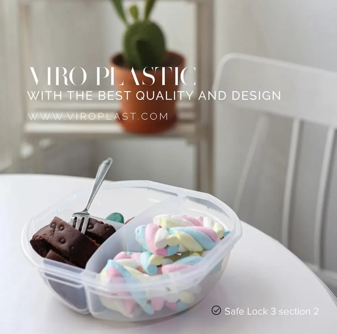 ظرف نگهدارنده ویرو دربدار سیف لاک 1500 میل 3 خانه