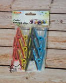 گیره رنگی لباس فلزی روکش دار بسته 12 عددی