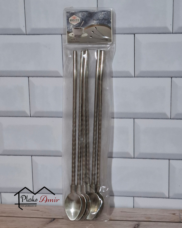 قاشق نی دار شربت پیچی استیل