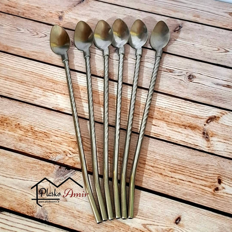 قاشق نی دار شربت پیچی استیل