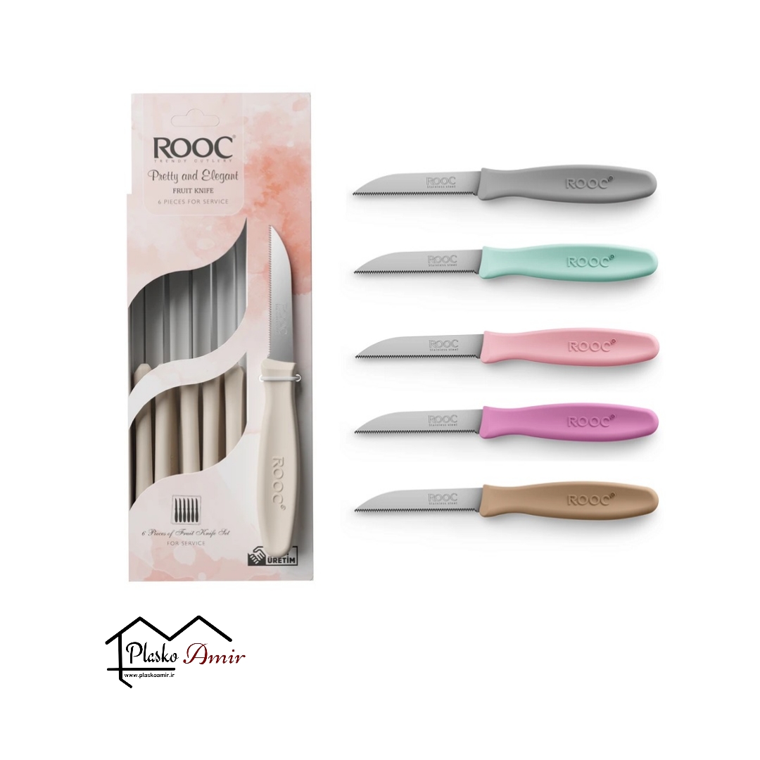 چاقو میوه خوری اره‌ای 6 عددی ROOC روک مدل بیسیک