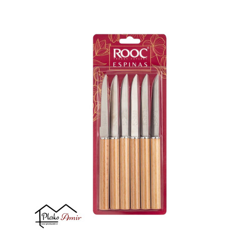 چاقو میوه خوری اسپیناس دسته چوبی 6 عددی وکیوم ROOC