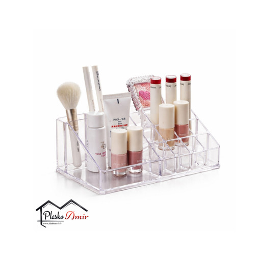 استند لوازم آرایشی رومیزی اکرولیک رویه اصلی مدل 16 خانه