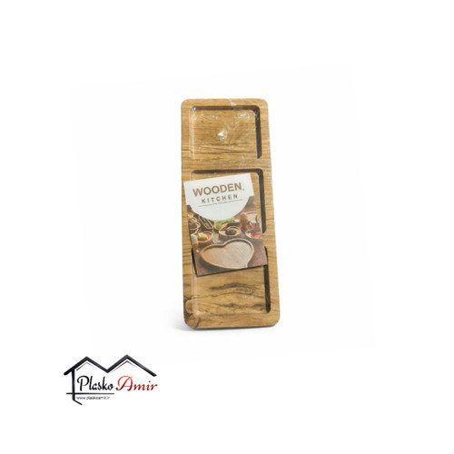 بیسکوئیت خوری 3 خانه طرح چوب رنگ تیره