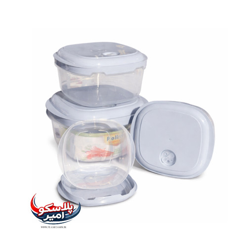 ظروف نگهدارنده سوپاپ دار مربع ۸ پارچه پلی نیک