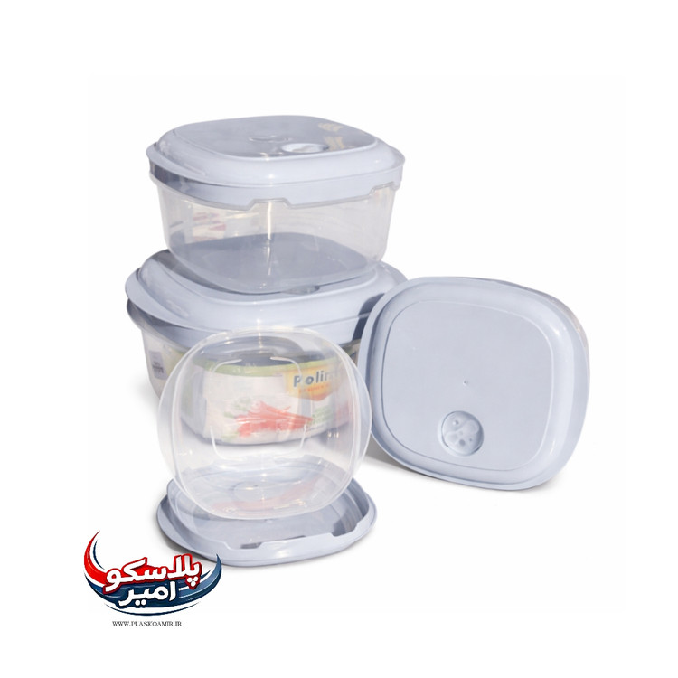 ظروف نگهدارنده سوپاپ دار مربع ۸ پارچه پلی نیک