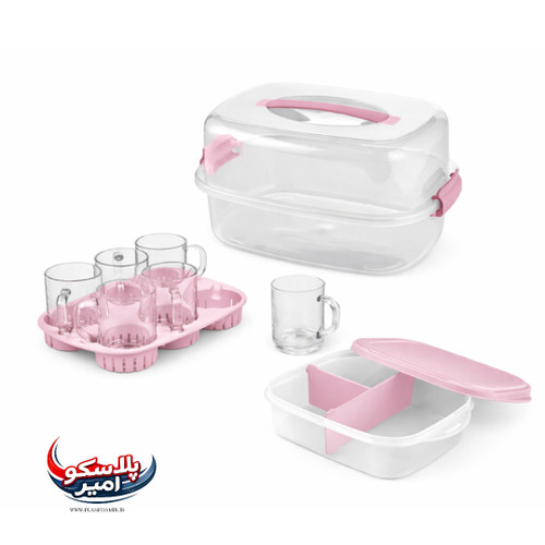 ست چای خوری پاستیلی 6 نفره مسافرتی لیمون