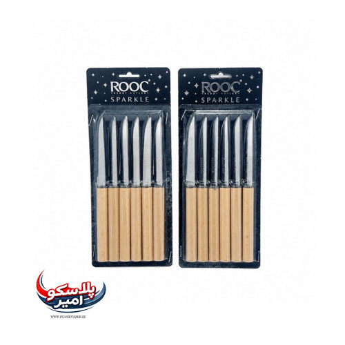 چاقو میوه خوری اسپیناس دسته چوبی 6 عددی وکیوم ROOC
