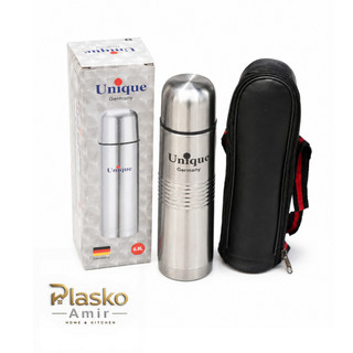 فلاسک نیم لیتری استیل اصل یونیک کاور دار